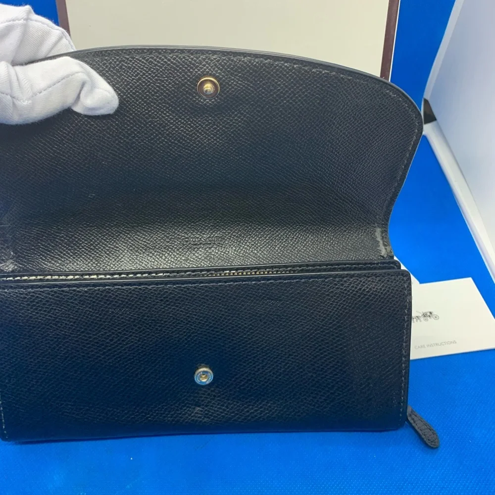 Coach black pebbled‎ leather wallet - Picture 4 of 7